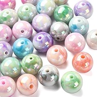 KitBeads 30pcs 16mm Random Bubblegum Chunky Beads Resin Gradient Round Gum Ball Beads Opaque AB Colo