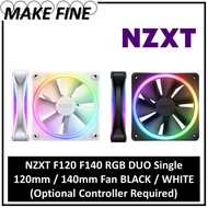 NZXT F120 F140 RGB DUO Single 120mm / 140mm case Fan BLACK / WHITE  (Optional Controller Required)