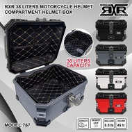 RXR 38L Liters HARD PLASTIK TOP BOX Motorcycle Compartment Box Helmet Motorcycle Top Box Model: 767