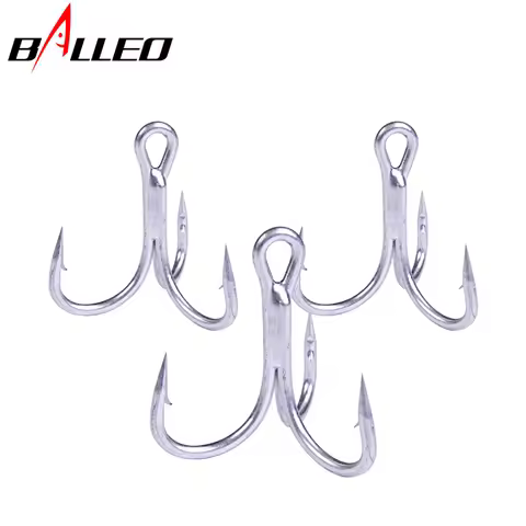 Balleo 5/10PCS Sharp quadruple reinforced triple anchor hook Treble three fishing hooks 4X times lur