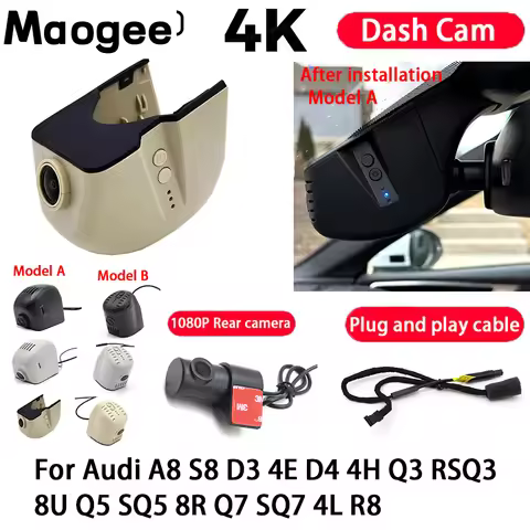 Car Camera 4K Plug and Play Dash Cam Video Recorder Night Vision for Audi A8 S8 D3 4E D4 4H Q3 RSQ3