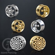 Stainless steel tunnel Piercing earrings in gold and silver with attractive design