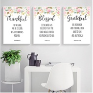 Bible Verses Prints Christian Wall Art Posters Watercolour Flowers Blessed Quotes Picture Canvas Pai