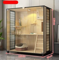 全城熱賣 - 實木家用貓屋貓籠貓床貓別墅（【太空艙款】+貓抓柱）【尺寸：C-120*120*60cm】