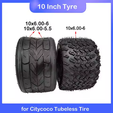 10 Inch Tubeless Tire 10x6.00-5.5 Rubber for Citycoco Mini Kugoo C1 Pro Electric Scooter Parts 10x6.