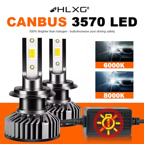 HLXG h7 led CANBUS H4 12V H11 H1 3570 Bulb 20000LM Fog Light Car Headlight lampada 9005 HB3 9006 HB4