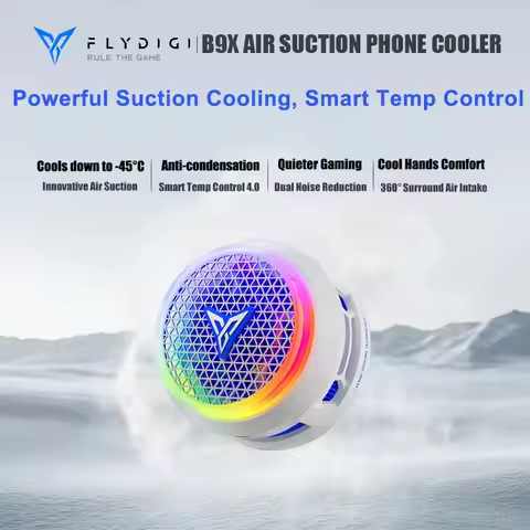 Flydigi B9X Magnetic Phone Cooler, Low Noise Fast Semiconductor Cooling Fan with RGB Compatible with