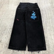 Streetwear JNCO Jeans Y2K Hip Hop Graphic Oversized Baggy Jeans Black Pants Mens Womens Harajuku Cas