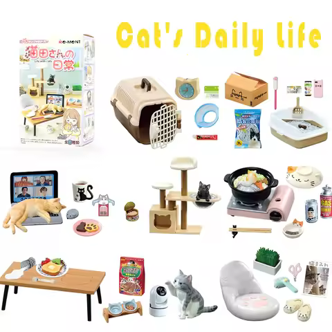 Re-ment Capsule Toys My Daily Life with Cats Blind Box Rement Living Environment Emulation Miniature