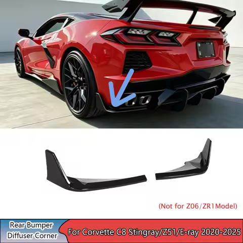 For Chevrolet Corvette C8 Stingray/Z51/E-ray 2020-2025 A Pair Rear Bumper Diffuser Corner Car Access