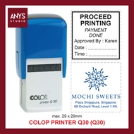 [Custom Made] (Q30) COLOP Printer Line Printer Q30 Self-Inking Stamp Custom Made (Black, Green, Blue