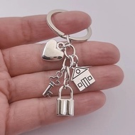 Housewarming New Home Key Chain Love House Lock Couple Key Chain O81X