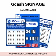 GCash Cash-in Cash-out Rates Signage, yello for