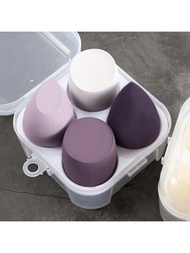 4入組美妝海綿美妝蛋套裝-配有蛋型座,可用於粉底混合,完美適用於霜狀,粉狀,腮紅,遮瑕膏和液體
