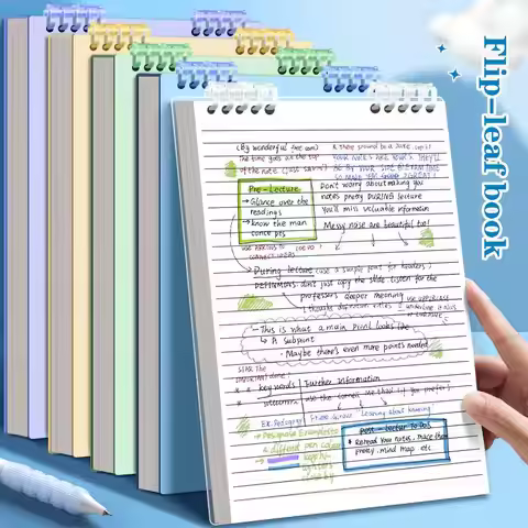 1 PCS A5/B5 Flip-up Loose-leaf Notebook With Detachable Coils No Pinching, Suitable For Student Use
