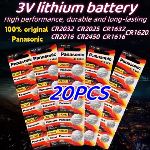 20Pcs Original Panasonic CR2032 CR2025 CR2016 CR1632 CR1616 CR1620 CR2450 CR2430 3v Lithium Battery