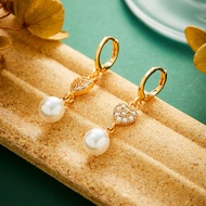 Hyl Jewelry 207E Anting Titanium Wanita Anti Karat Dan Anti Luntur Asli Dewasa Panjang Silver Jewerl