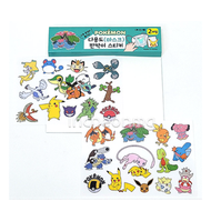 POKÉMON - 韓國寵物小精靈比卡超貼紙 多用途貼紙 Pokemon Pikachu (Style C - green) 一包兩張 多用途文具裝飾貼紙 可用於口罩 平行進口