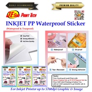 Waterproof Sticker PP - Glossy / Matte / Transparent / A4 / A3 - For Inkjet Printer -Strong Glue