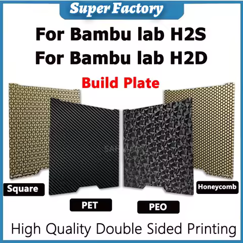 Hiqh Quality Double Sided Smooth Build Plate for BambuLab H2D Bed Texture PEI PEY PET PEO Plate 3D P