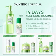 SKINTIFIC - Acne Treatment Set | Salicylic Acid Treatment Serum Cleanser Toner Cream Oil Control Acn