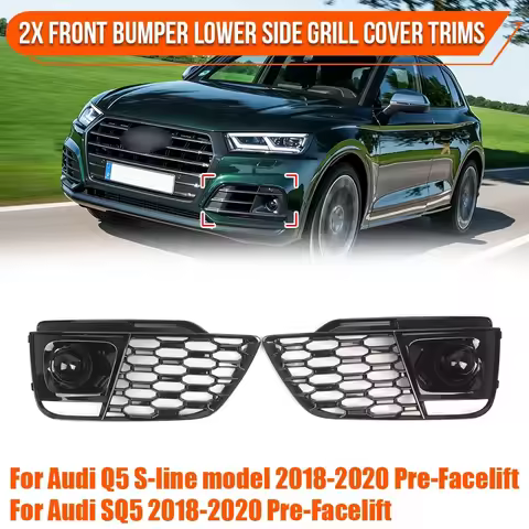Car Front Bumper Lower Fog Light Lamps Grilles Grille Replacement For Audi Q5 SQ5 2018-2020 Pre-Face