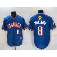 Oklahoma City Thunder Baseball Jersey Button short sleeve shirt Ordinary Embroidered T-shirt Alexand