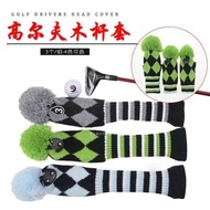 New Golf Wood Cover Pole Head Protective Cover Knitted Wool No. 1/3/5 Wood Cover 3pcs/Set 5 Colors A