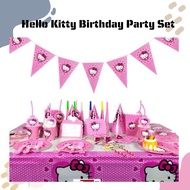 Hello Kitty Birthday Party Paper Plate Cup Hat Goodies Gift Bag Mask Pennant Pinggan Cawan Hari Jadi