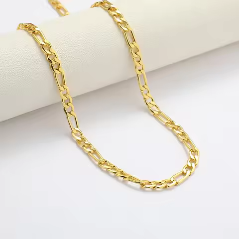 6MM50-75cm Korean Yellow Gold Necklace Ferrero Rocher Cuban Necklace Men'S And Women'S Jewelry Gift