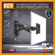 NB North Bayou F120 17 to 27 Inch Gas Strut Monitor Desktop Bracket Holder Arm Desk Mount (Black/Sil