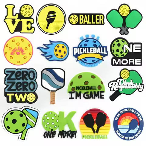 16Pcs Pickleball Shoe Charms Decoration for Adult Women Men, Sports Ball Charms Clog Pins for Shoes 