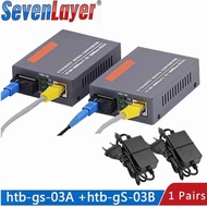 Media Converter HTB-GS-03 Fiber Optical Single Mode Single netlink Fiber SC Port 10/100/1000M FTTH WDM gigabit switch External Power Supply