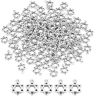 60 Pcs Star Of David Charm 18K Gold Plated Hexagram Pendant Blank 13x9mm Gold Hollow Jewish Star Con
