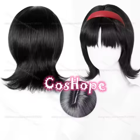 Mima Cosplay Wig 36cm Short Mavis Black Wig Cosplay Anime Cosplay Wigs Heat Resistant Synthetic Wigs