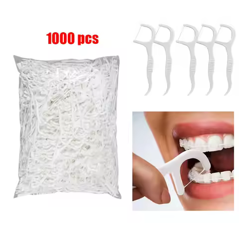 1000-2000 pcs Dental Floss Dental Floss Picks Clean Between Teeth Interdental Brush Toothpick Floss 