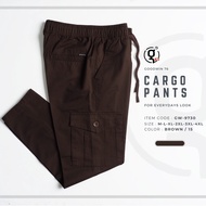 GOODWIN - 9730 CARGO PANTS กางเกงขายาวทรงคาร์โก้ ผ้าคอตต้อน เอวยืด