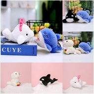 CABEZA Orca Plush Keychain, Ocean Series Marine Animal Animal Beluga Plush Keyring, Bag Accessories 