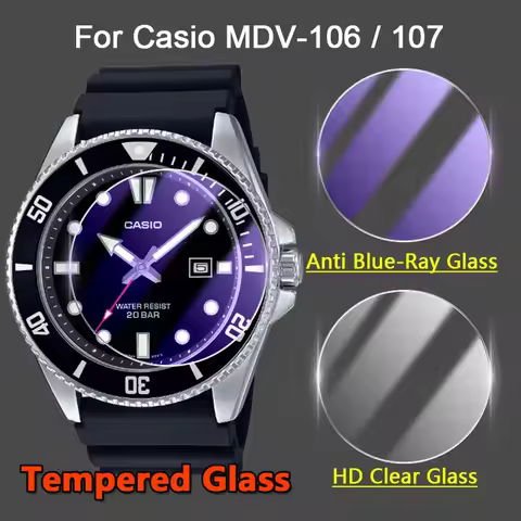 1-5Pcs Screen Protector For Casio MDV-106 MDV-107 Smart Watch 2.5D 9H Ultra Clear / Anti Blue-Ray Te