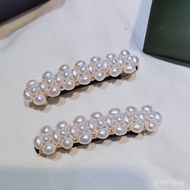 Clip Net Natural Edge Hair Clip Freshwater Pearl Simple Handmade Bangs Red Style Pearl Braided Back 