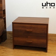 [特價]床邊櫃【UHO】日式收納床邊櫃-實木胡桃