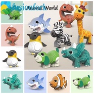 FUSIONFORK​ 3D Paper Puzzle Animal Model Toy, Paper Dinosaur Animal 3D Paper Puzzle Toy, Fine Moveme