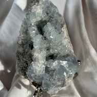 高質 精品 閃亮天青石 蛋型擺設 水晶 盆景 crystal 擺件