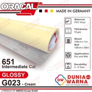Oracal 651 023 Cream 651G Gloss Sticker Vinyl Calendered Intermediate Cal