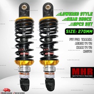 Yamaha Aerox V1 V2 Nmax V1 V2 Nouvo MHR BLACK 2 pcs Set Rear Shock 270mm Lowered Style PLug and play