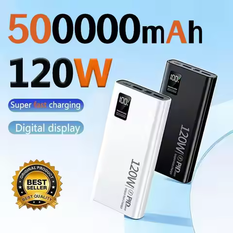 500000mAh Power Bank 120W Super Fast Charging Large Capacity Powerbank Portable Battery For iPhone S