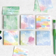 100 Pcs Memo Pad Colored Non-Sticky Notes Watercolor Scrapbook Paper Assorted Pink Blue Watercolor P