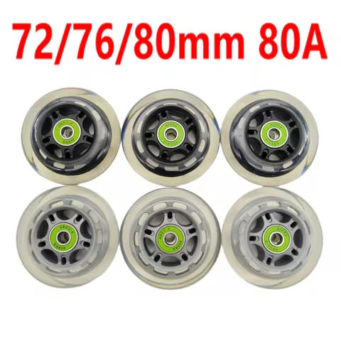 Roller Skates Wheel Scooter Wheel 76mm 80mm Black Gray Transparent Color 80a 85a 8 Wheels/Lot