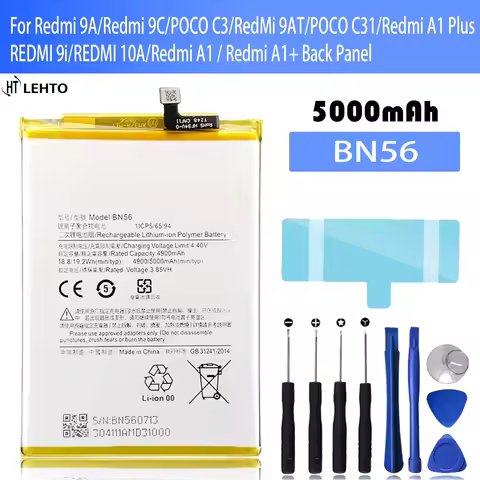 New 100% original BN56 Battery For Xiaomi Redmi 9A/9C/POCO C3/RedMi 9AT/POCO C31/ REDMI 9i /REDMI 10