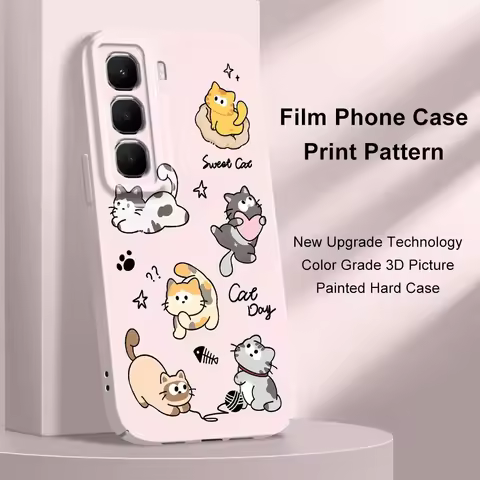 Fun Little Cat Phone Case For Infinix Hot 60 60I 40 30I 12 10 Note 50 30 Pro Plus Play 4G 5G Film Ha